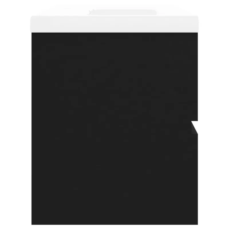 Praustuvo spintelė su praustuvu, juoda, apdirbta mediena