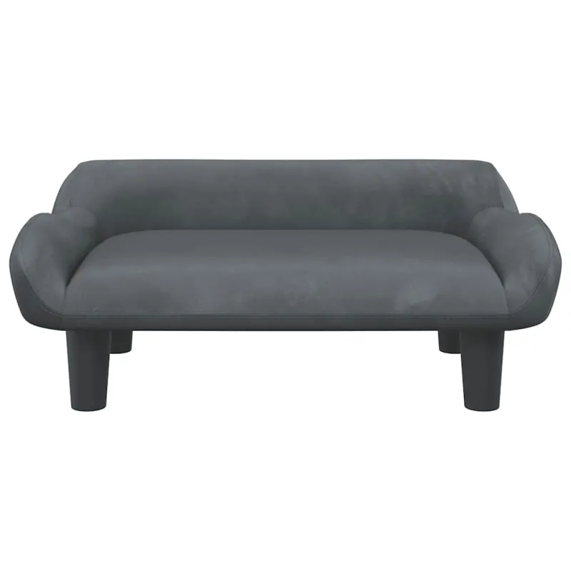 Vaikiška sofa, tamsiai pilkos spalvos, 70x40x24cm, aksomas