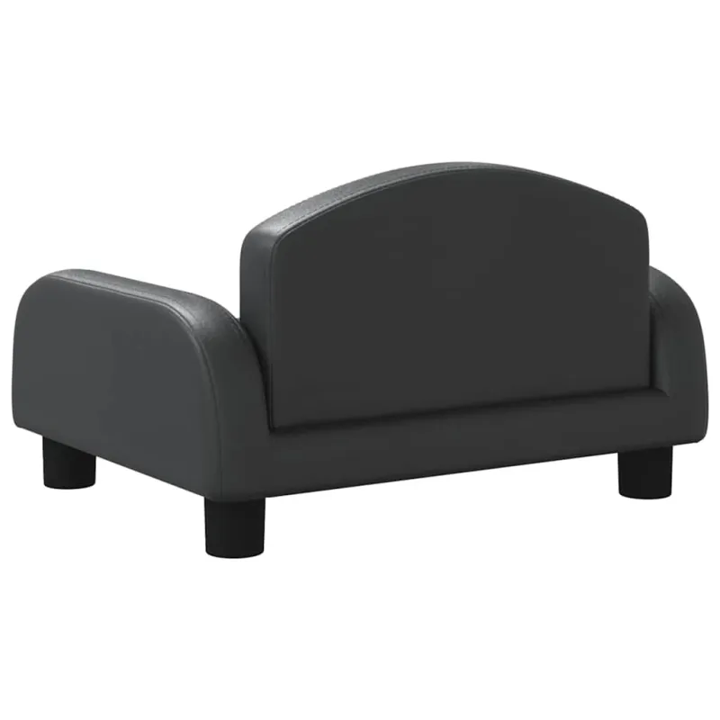 Vaikiška sofa, juodos spalvos, 50x40x30 cm, dirbtinė oda