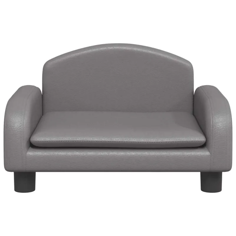 Vaikiška sofa, pilkos spalvos, 50x40x30 cm, dirbtinė oda