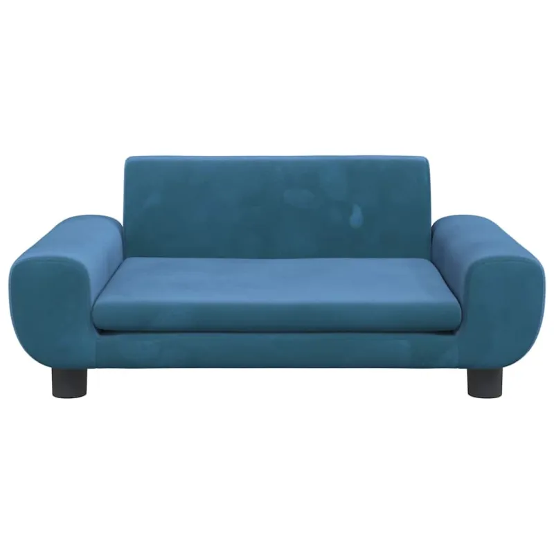 Vaikiška sofa, mėlynos spalvos, 70x45x33cm, aksomas