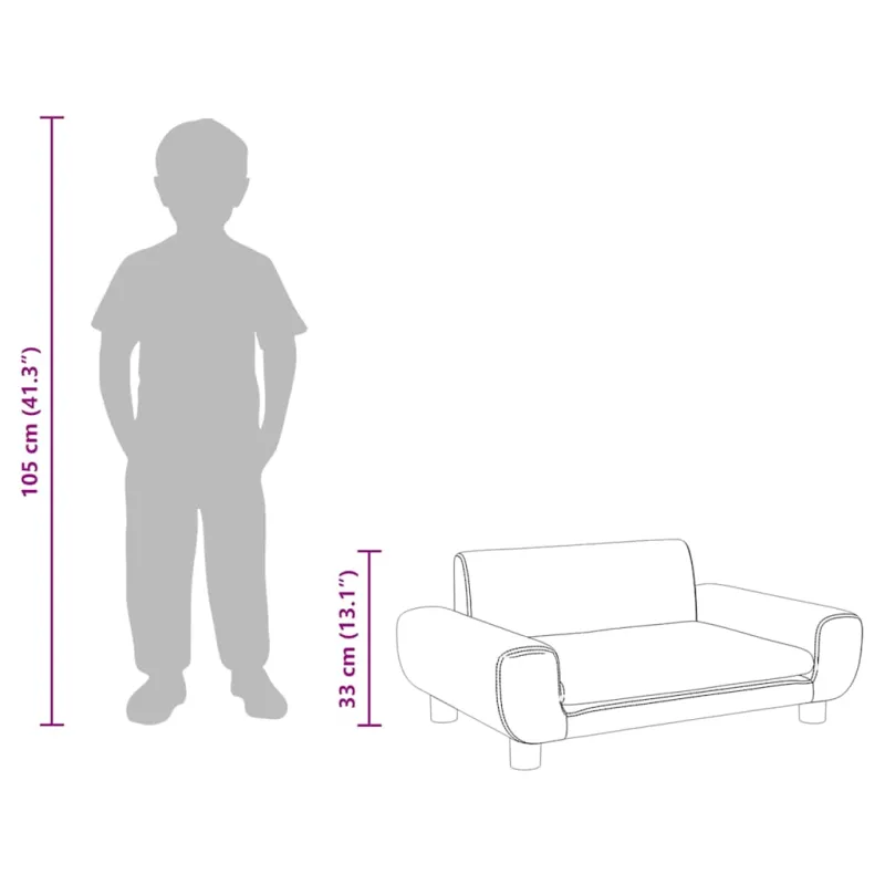 Vaikiška sofa, mėlynos spalvos, 70x45x33cm, aksomas