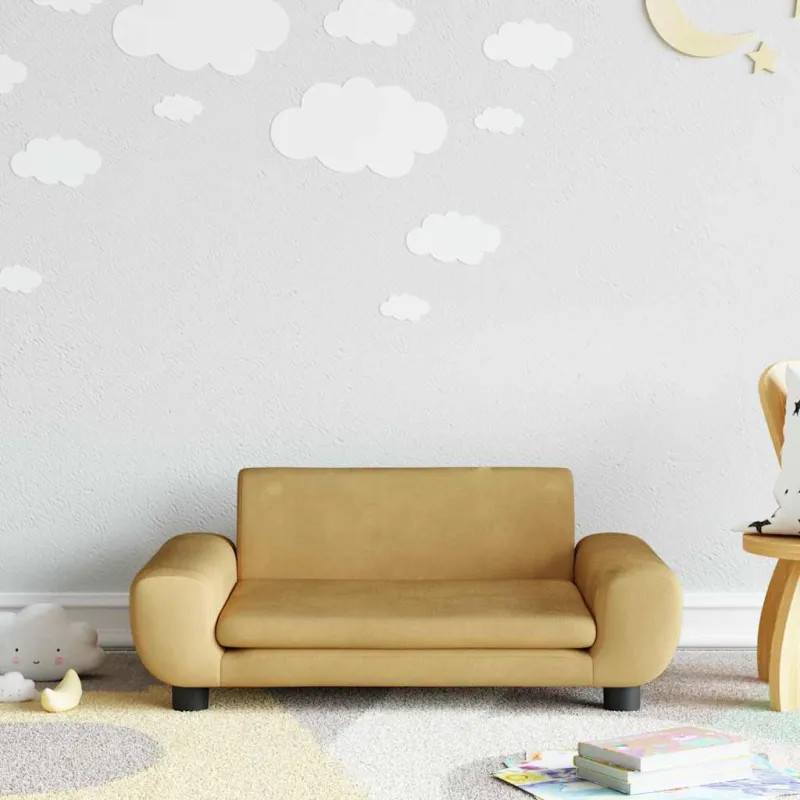 Vaikiška sofa, rudos spalvos, 70x45x33cm, aksomas