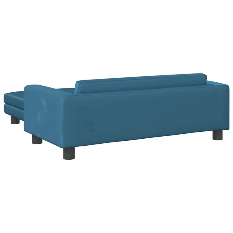 Vaikiška sofa su pakoja, mėlyna, 100x50x30cm, aksomas