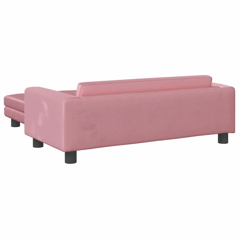 Vaikiška sofa su pakoja, rožinė, 100x50x30cm, aksomas