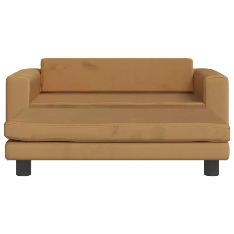 Vaikiška sofa su pakoja, ruda, 100x50x30cm, aksomas
