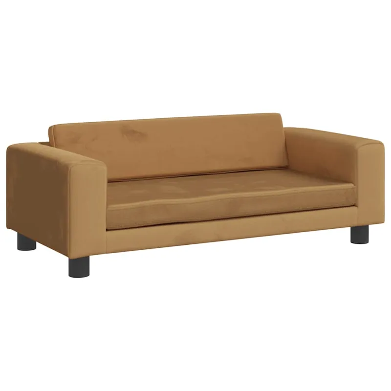 Vaikiška sofa su pakoja, ruda, 100x50x30cm, aksomas