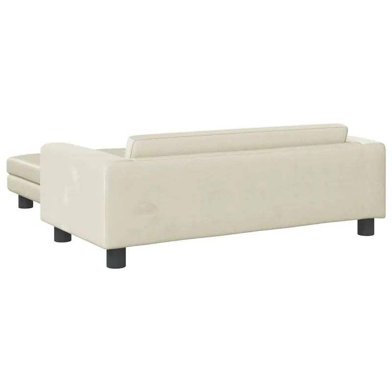 Vaikiška sofa su pakoja, kreminė, 100x50x30cm, aksomas
