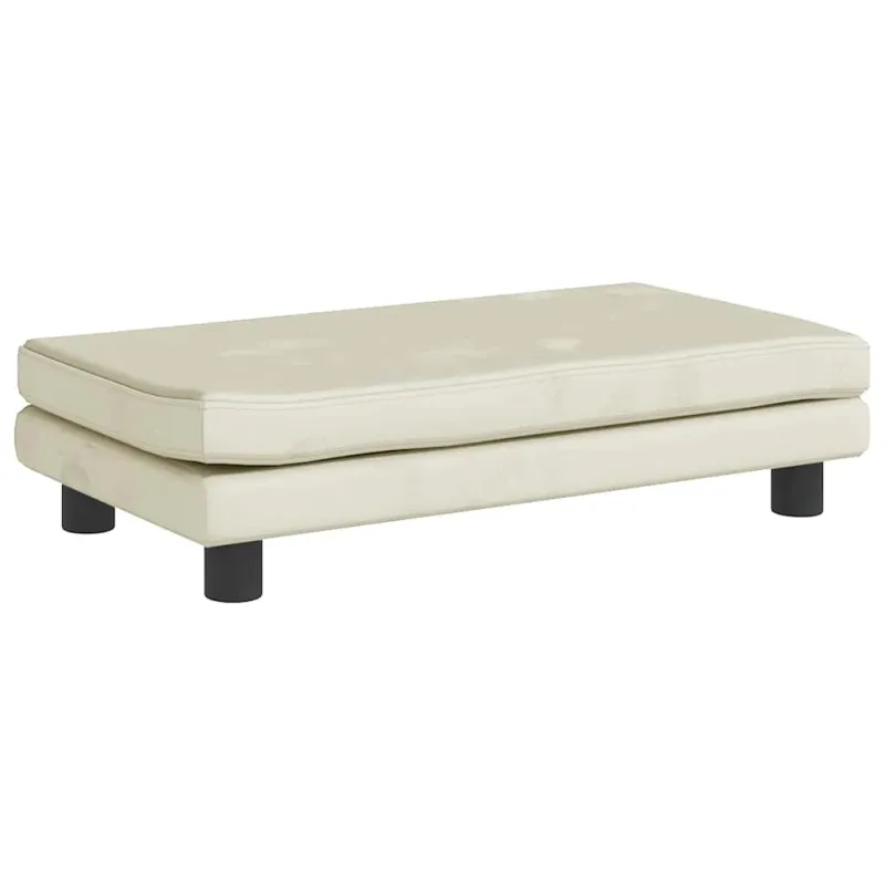 Vaikiška sofa su pakoja, kreminė, 100x50x30cm, aksomas