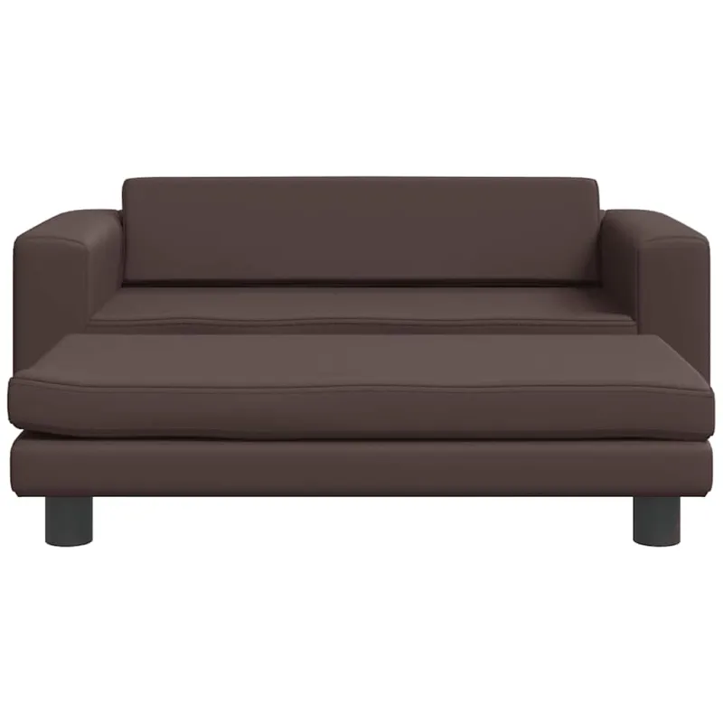 Vaikiška sofa su pakoja, ruda, 100x50x30cm, dirbtinė oda