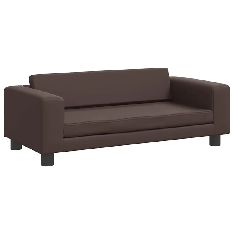 Vaikiška sofa su pakoja, ruda, 100x50x30cm, dirbtinė oda
