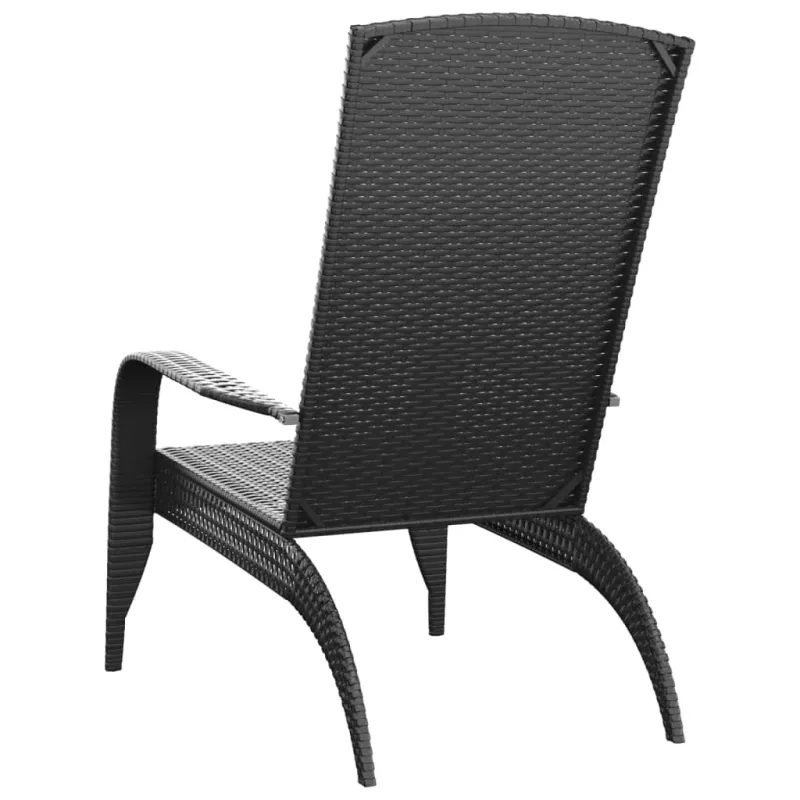 Sodo Adirondack kėdė, juodas, polirotangas