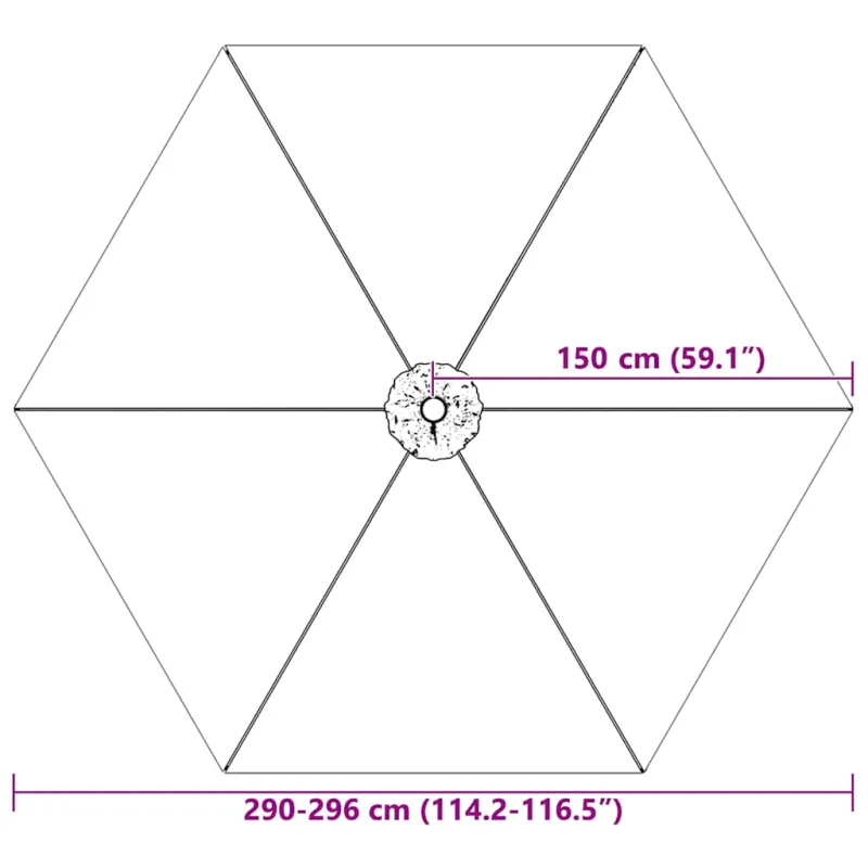 Pakaitinis audinys lauko skėčiui nuo saulės, taupe, 300cm