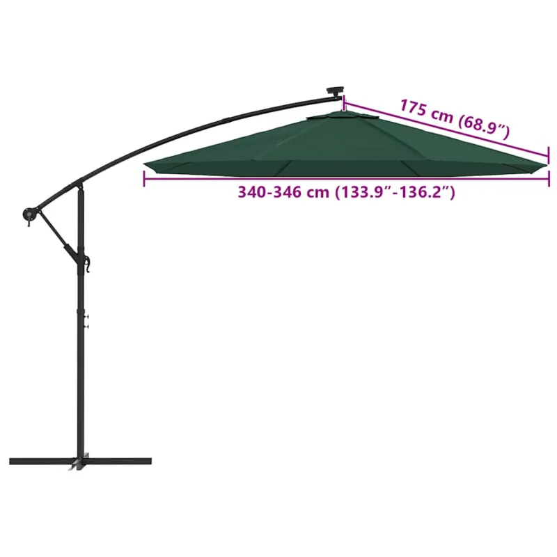 Pakaitinis audinys gembiniam skėčiui, žalios spalvos, 350cm