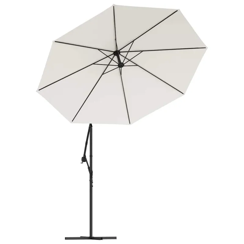 Pakaitinis audinys gembiniam skėčiui, smėlio baltas, 350cm