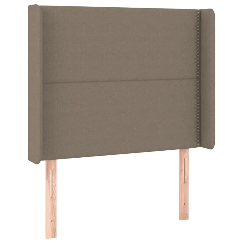 Lova su spyruoklėmis/čiužiniu/LED, taupe, 90x190 cm, audinys
