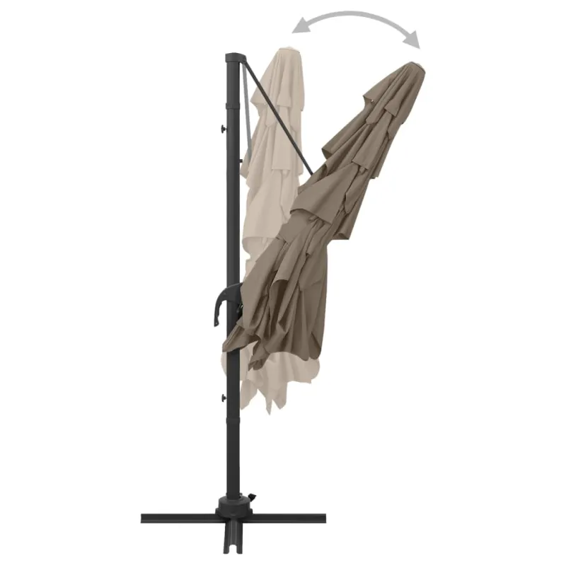 Sodo skėtis su aliuminio stulpu, taupe, 250x250cm, 4 aukščių