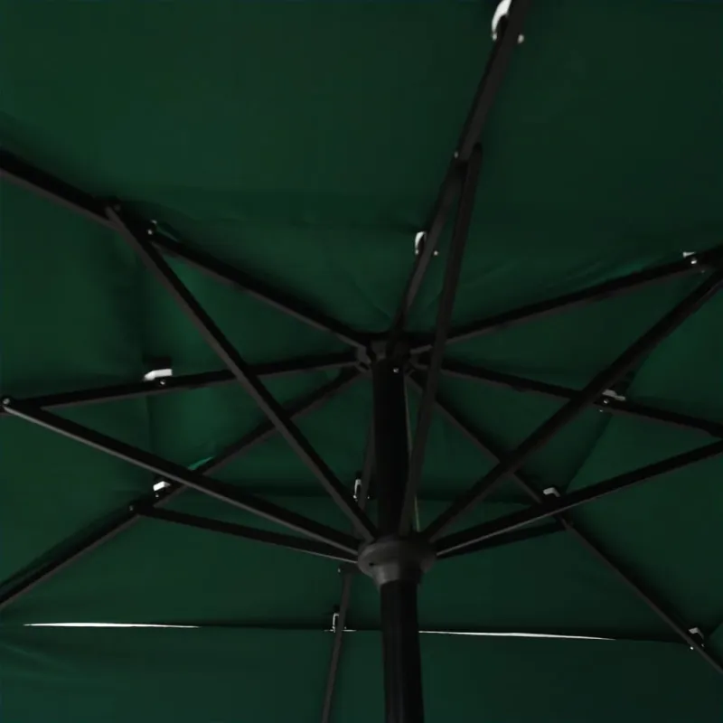 Sodo skėtis su aliuminio stulpu, žalias, 2,5x2,5m, 3 aukščių