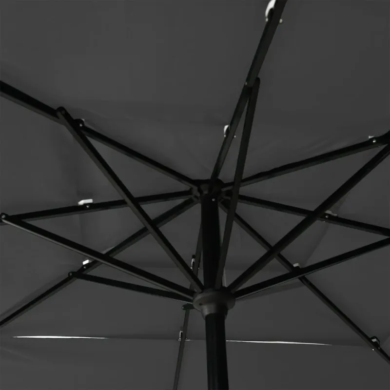 Sodo skėtis su aliuminio stulpu, antracito, 2,5x2,5m, 3 aukščių