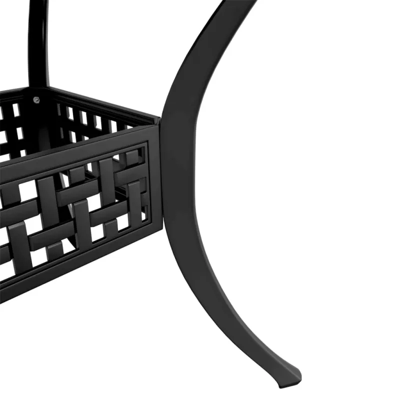 Bistrokalustesarja, 3-osaa, musta, kiiltävä alumiini