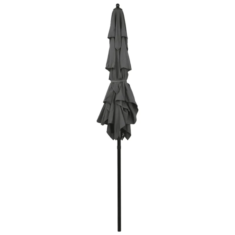 Sodo skėtis su aliuminio stulpu, antracito, 2x2m, 3 aukščių