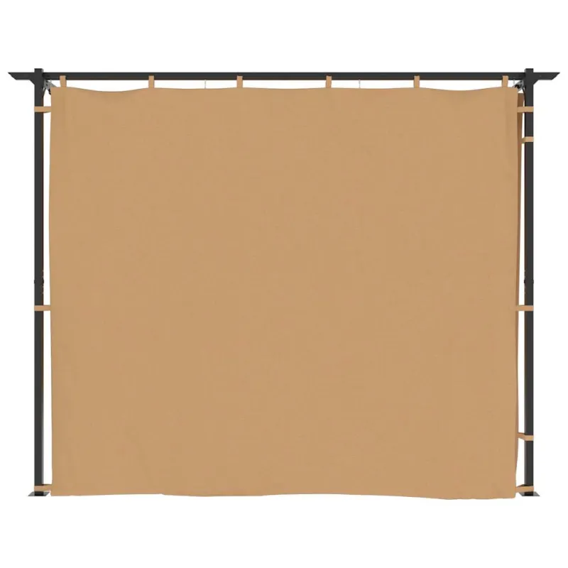 Pavėsinė su užuolaidomis, taupe spalvos, 3x3m, plienas