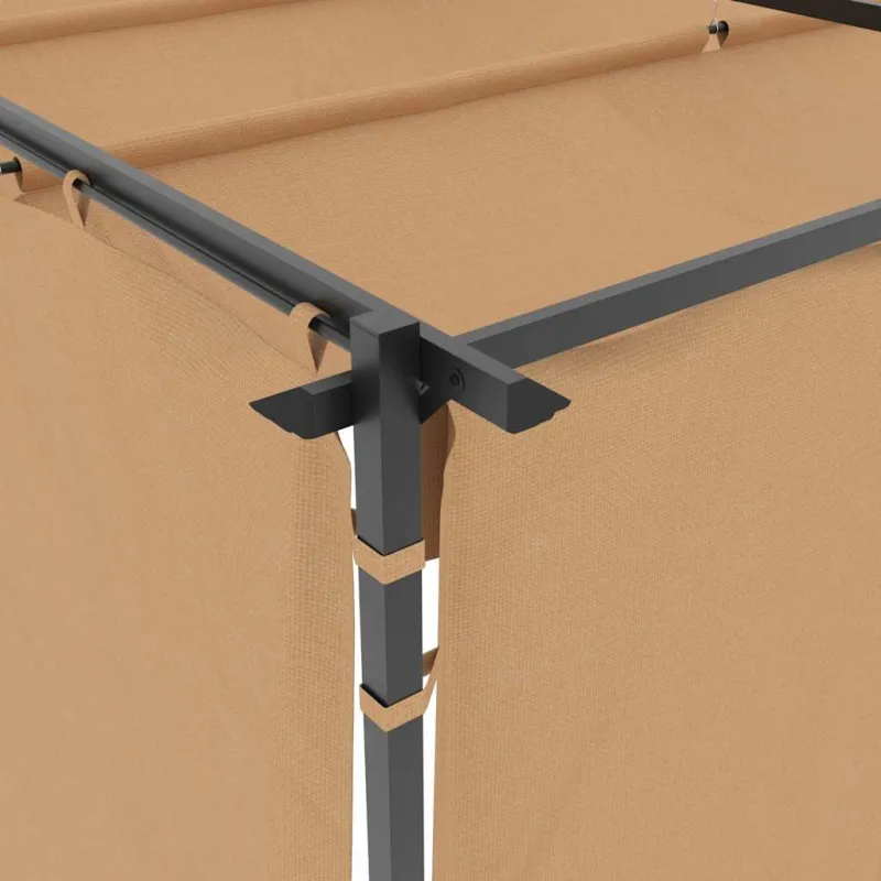 Pavėsinė su užuolaidomis, taupe spalvos, 3x3m, plienas