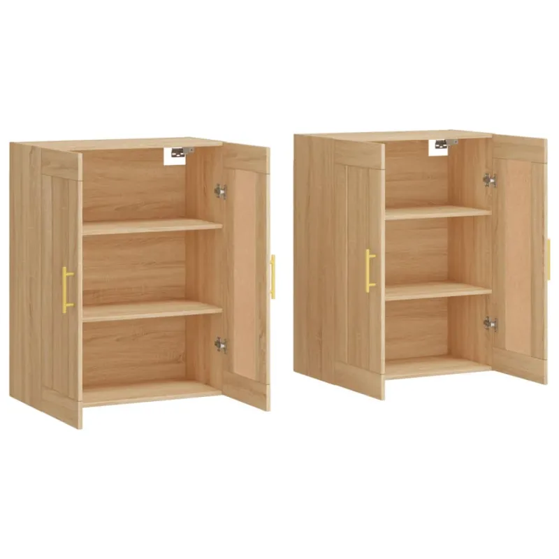 Prie sienos montuojamos spintelės, 2vnt., ąžuolo, mediena