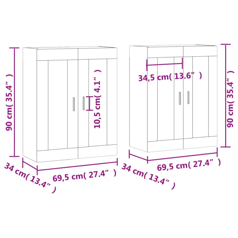 Prie sienos montuojamos spintelės, 2vnt., baltos, mediena