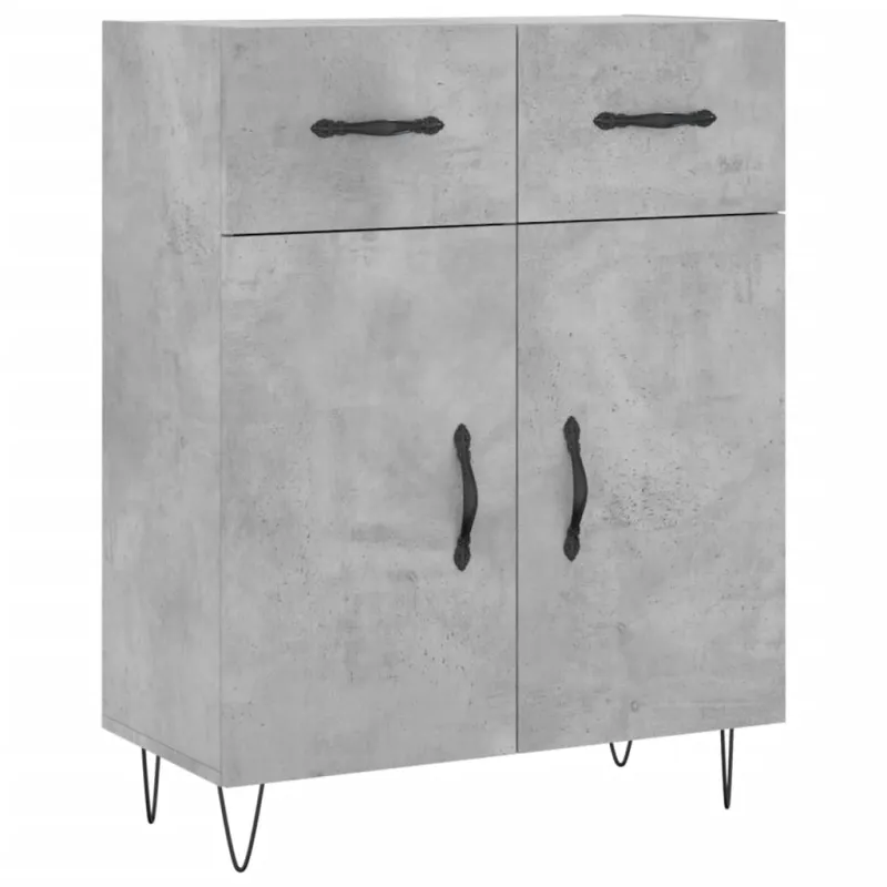 Komoda, betono pilkos spalvos, 69,5x34x180cm, apdirbta mediena