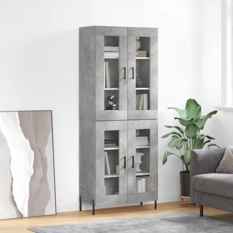 Komoda, betono pilkos spalvos, 69,5x34x180cm, apdirbta mediena