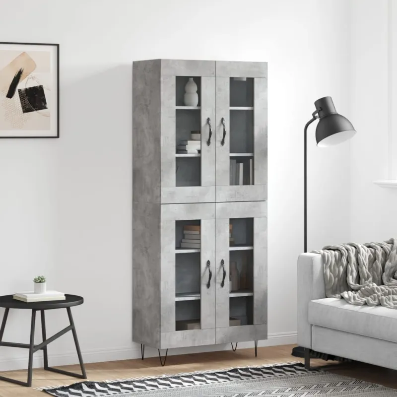 Komoda, betono pilkos spalvos, 69,5x34x180cm, apdirbta mediena