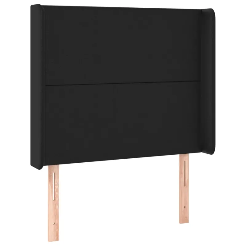 Lova su spyruoklėmis/čiužiniu/LED, juoda 100x200cm dirbtinė oda