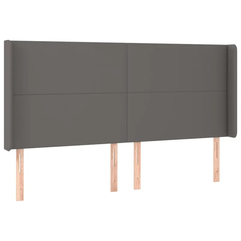 Lova su spyruoklėmis/čiužiniu/LED, pilka 180x200cm dirbtinė oda