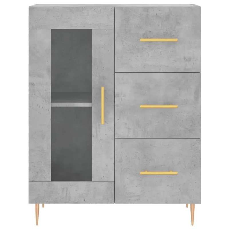Komoda, betono pilkos spalvos, 69,5x34x180cm, apdirbta mediena