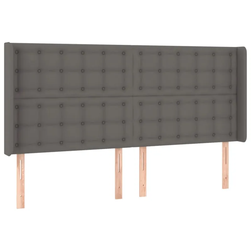 Lova su spyruoklėmis/čiužiniu/LED, pilka 180x200cm dirbtinė oda