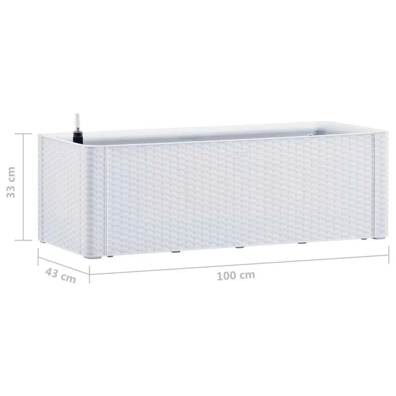 Lovelis su savaiminio laistymo sistema, baltas, 100x43x33cm