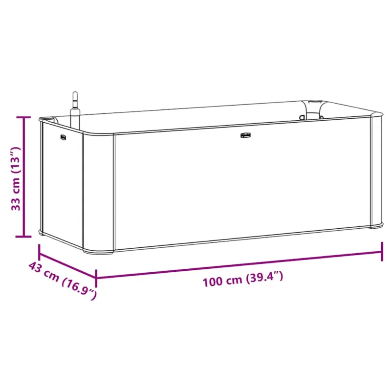 Lovelis su savaiminio laistymo sistema, baltas, 100x43x33cm