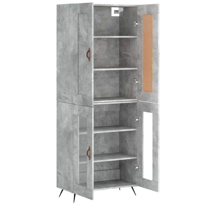 Komoda, betono pilkos spalvos, 69,5x34x180cm, apdirbta mediena