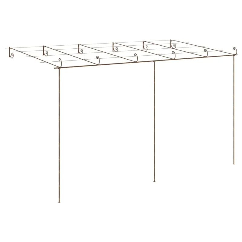 Sodo pergolė, senovinės rudos spalvos, 6x3x2,5m, geležis