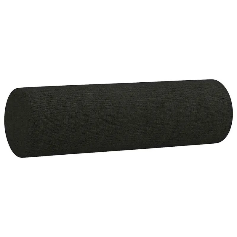 Dvivietė sofa su pagalvėlėmis, juodos spalvos, 140cm, audinys