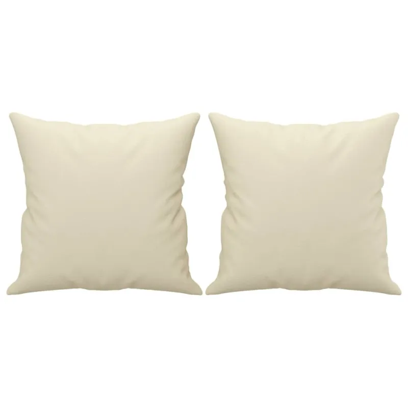 Trivietė sofa su pagalvėlėmis, kreminė, 180cm, dirbtinė oda