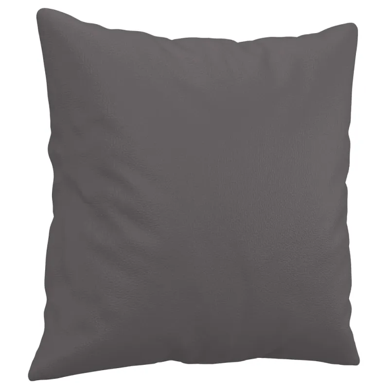Trivietė sofa su pagalvėlėmis, pilka, 180cm, dirbtinė oda