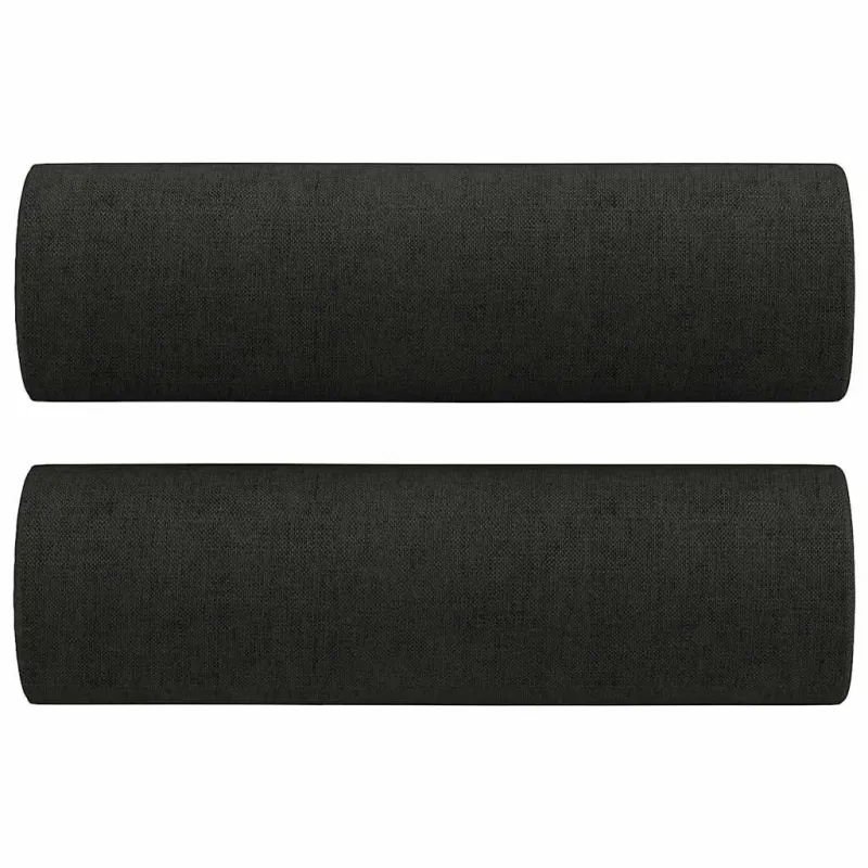 Dvivietė sofa su pagalvėlėmis, juodos spalvos, 120cm, audinys
