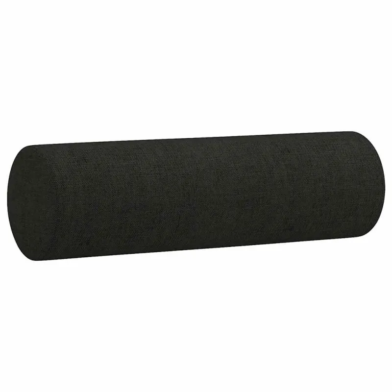 Dvivietė sofa su pagalvėlėmis, juodos spalvos, 120cm, audinys