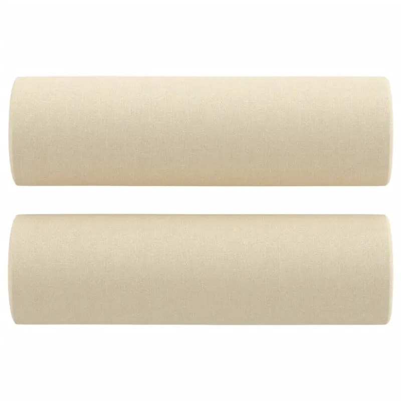 Dvivietė sofa su pagalvėlėmis, kreminės spalvos, 120cm, audinys