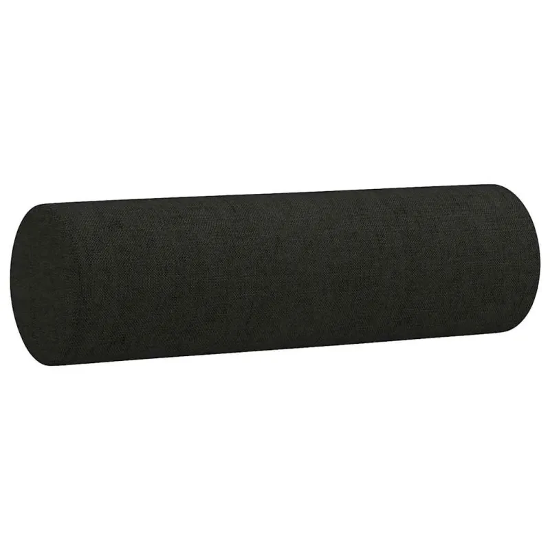Trivietė sofa su pagalvėlėmis, juodos spalvos, 180cm, audinys