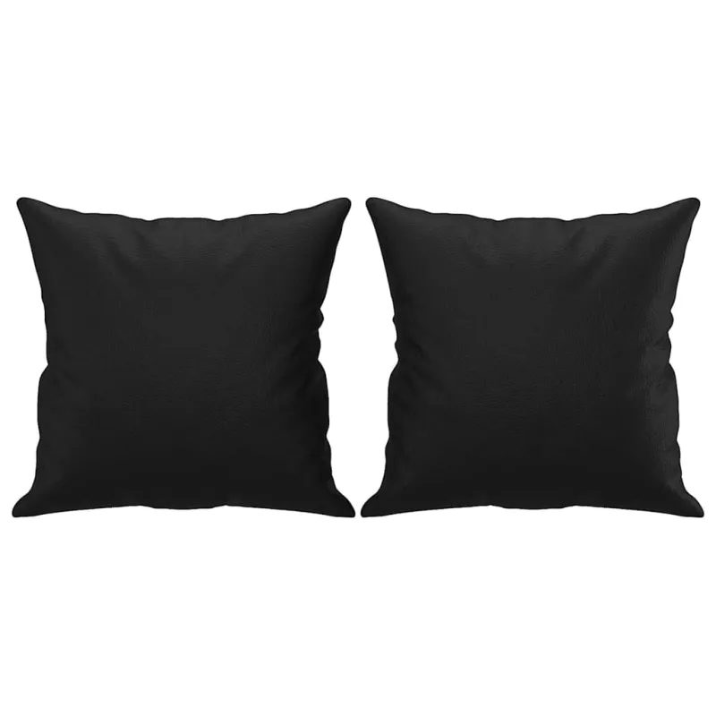 Dvivietė sofa su pagalvėlėmis, juoda, 120cm, dirbtinė oda