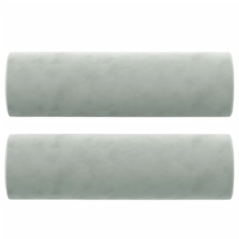 Dvivietė sofa su pagalvėlėmis, šviesiai pilka, 120cm, aksomas