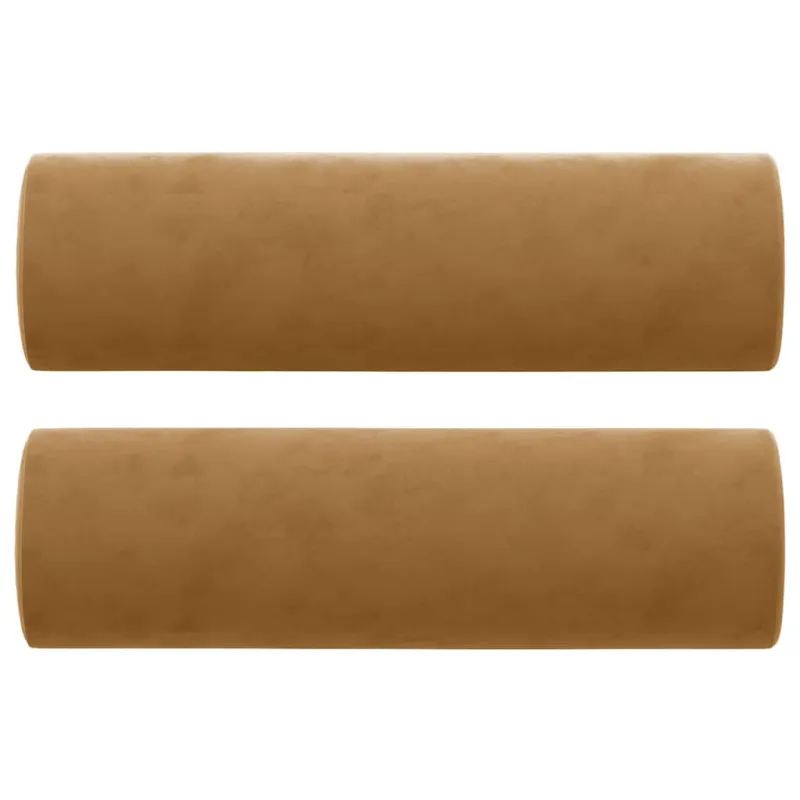 Dvivietė sofa su pagalvėlėmis, rudos spalvos, 120cm, aksomas